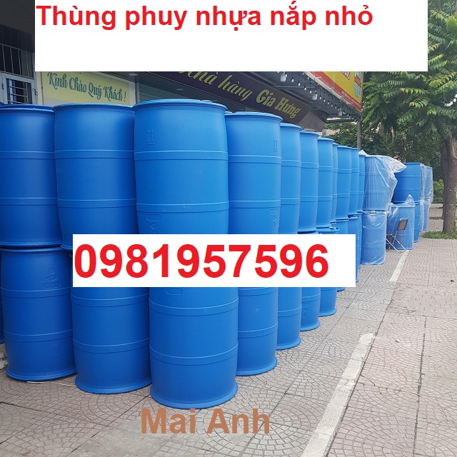 Phuy nhựa nắp kín 220 lít làm bè nổi nuôi cá, nhà chống lũ hiệu quả an toàn
